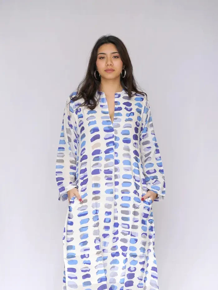 Aashi Dress-Lt. Blue Multi