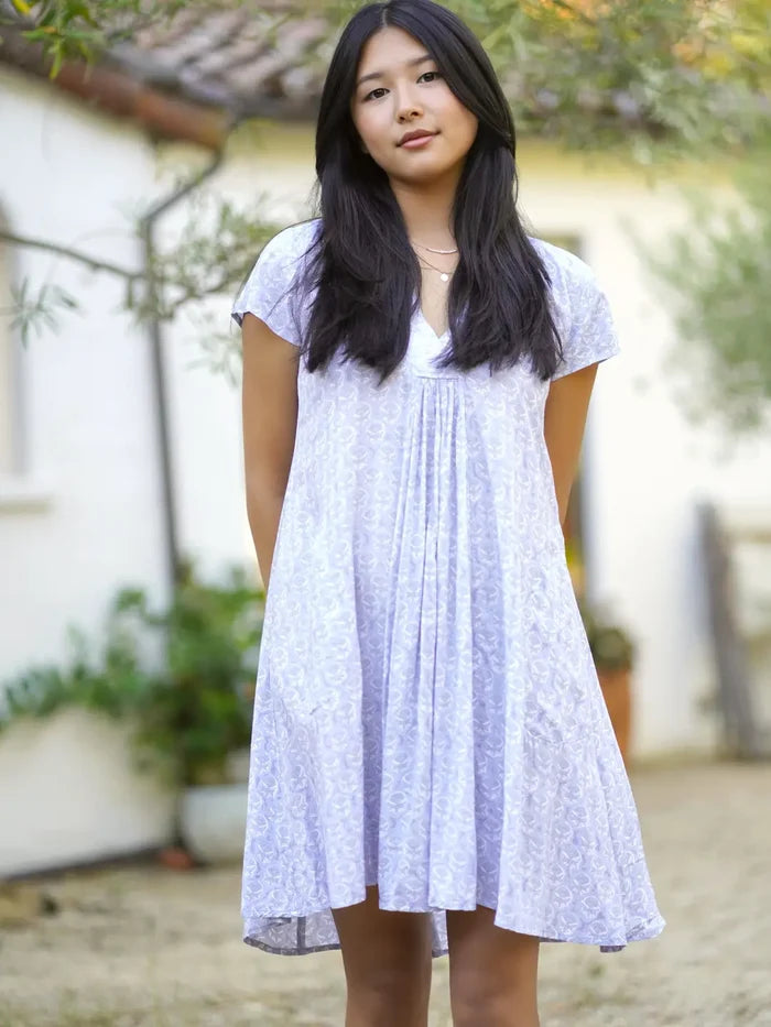 Bella Modal Block Print Short Dress Grey