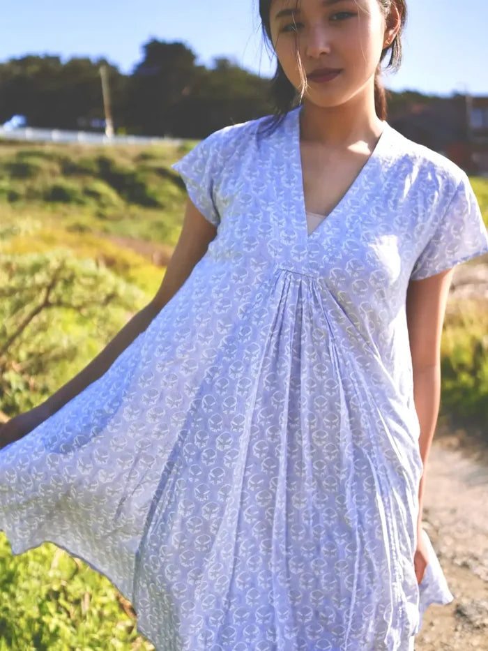 Bella Modal Block Print Short Dress Grey