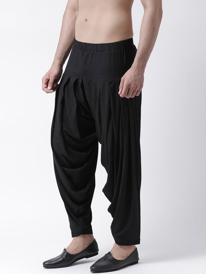 Black Solid Elasticated Patiala