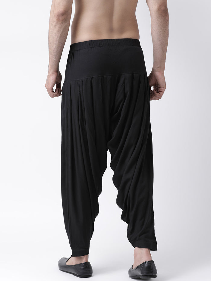 Black Solid Elasticated Patiala