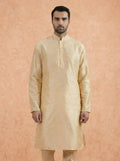 Cream Solid Silk Blend Kurta