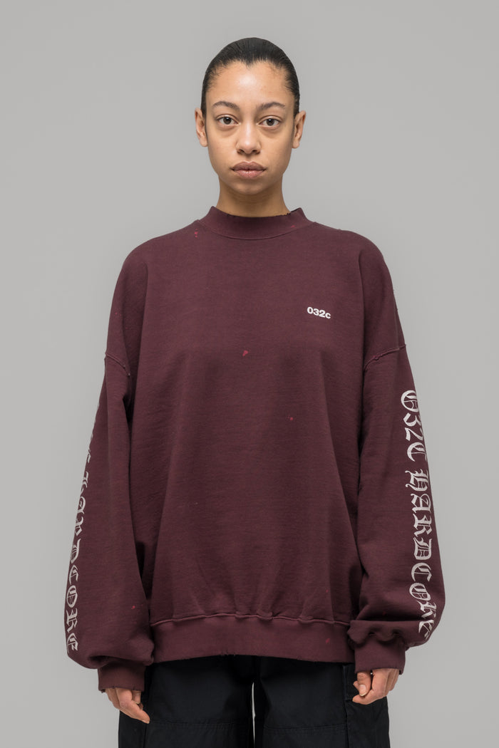 "HARDCORE SINCE 2001" OVERSIZED CREWNECK - 032c