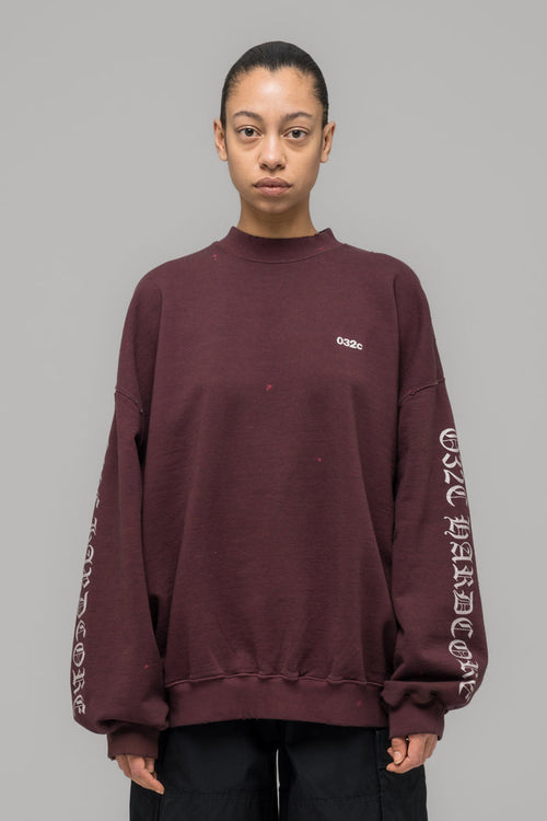 "HARDCORE SINCE 2001" OVERSIZED CREWNECK - 032c