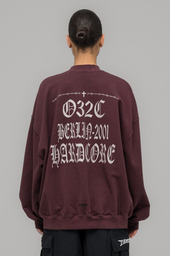 "HARDCORE SINCE 2001" OVERSIZED CREWNECK - 032c