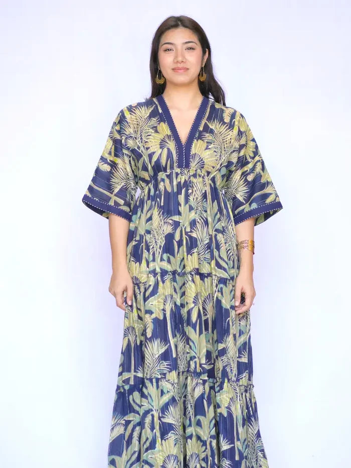 Julieta Dress-Navy Beige