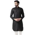 Men Black Solid Dyed Kurta