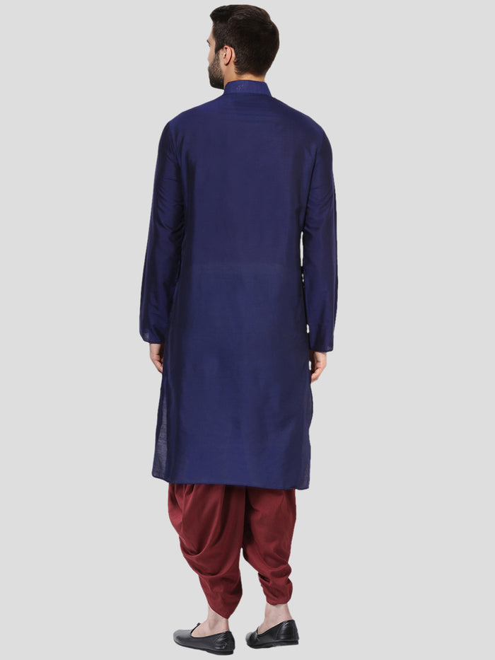 Men Blue Solid Dyed Kurta