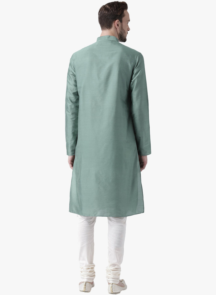 Men Green Kurta Churidar Set