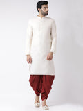 Men Off White Solid Dyed Kurta