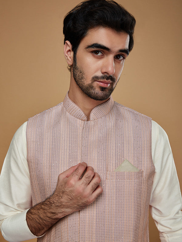 Men Ombre Kurta Jacket Churidar Set