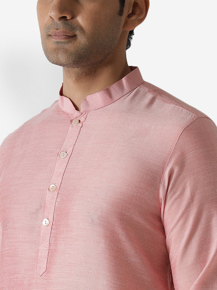 Men Pink Kurta Churidar Set