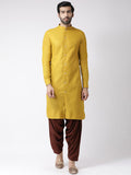 Men Yellow Solid Dyed Kurta