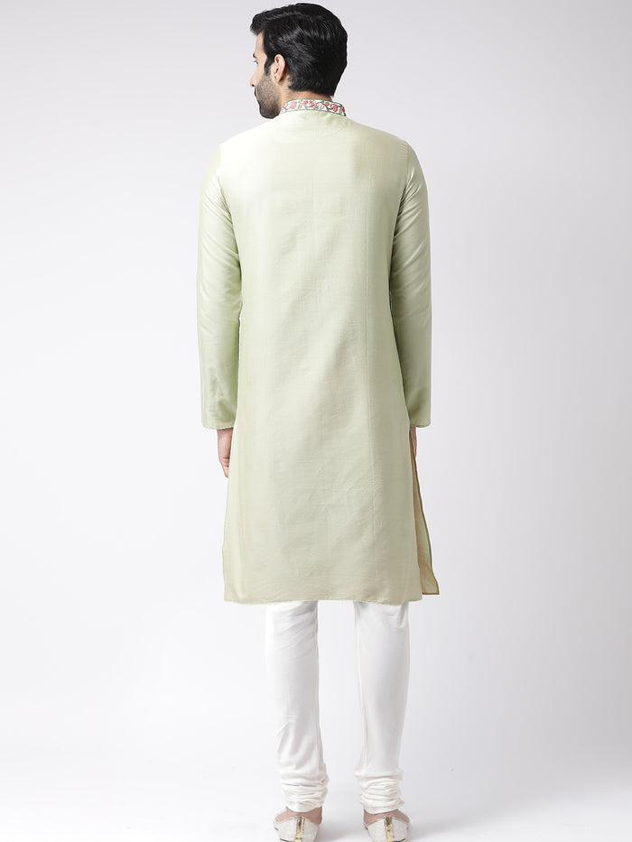 Men's Green Kurta Churidar Set