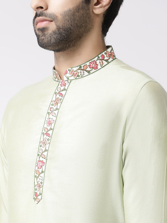 Men's Green Kurta Churidar Set