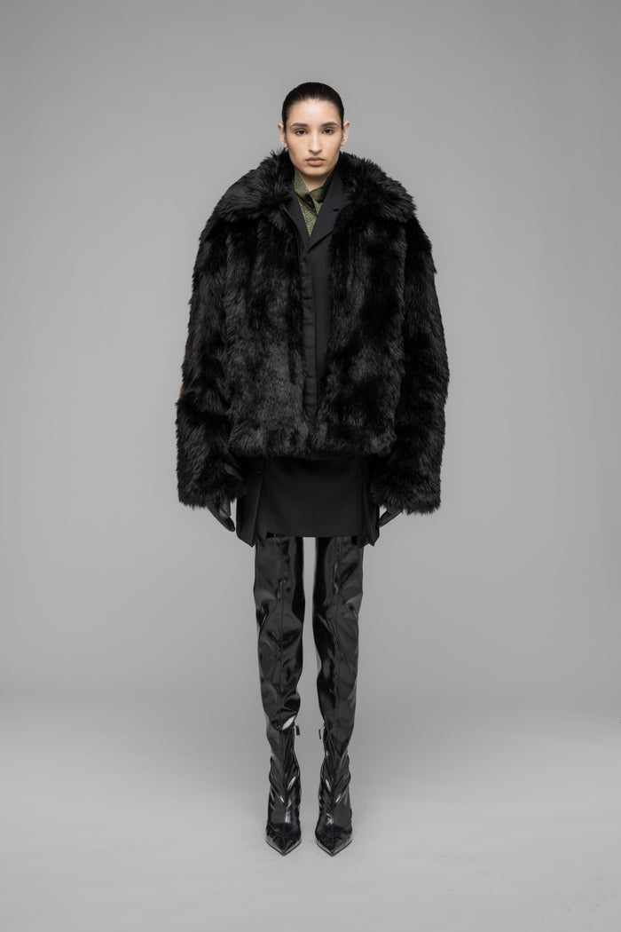 "MUDDY" FAUX FUR BLOUSON - 032c