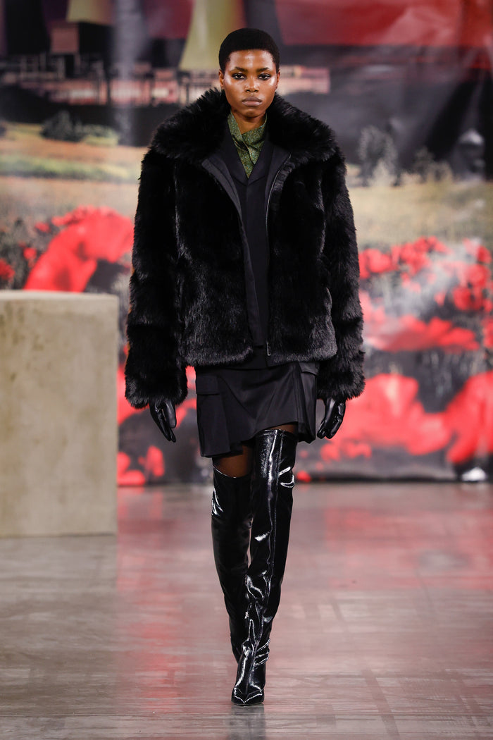 "MUDDY" FAUX FUR BLOUSON - 032c