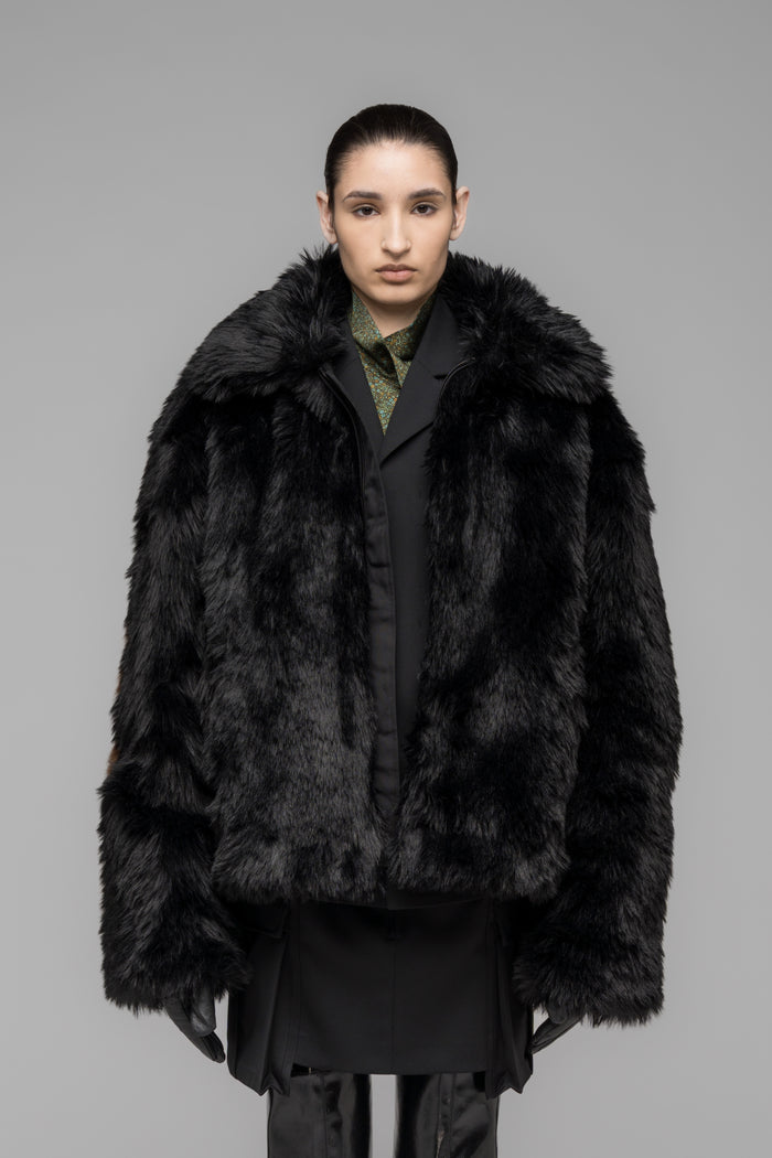 "MUDDY" FAUX FUR BLOUSON - 032c