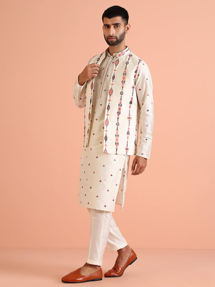 Multi-Color Nehru Jacket Set