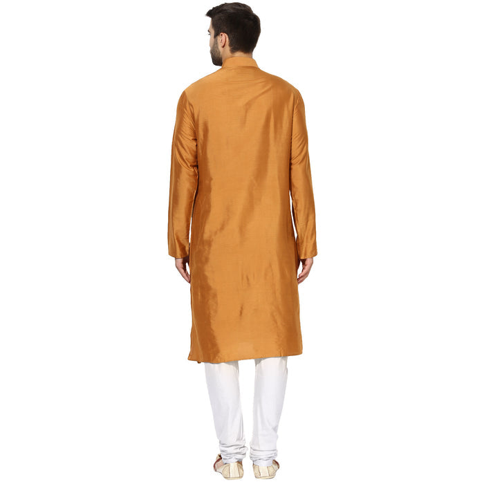 Mustard Silk Blend Solid Kurta
