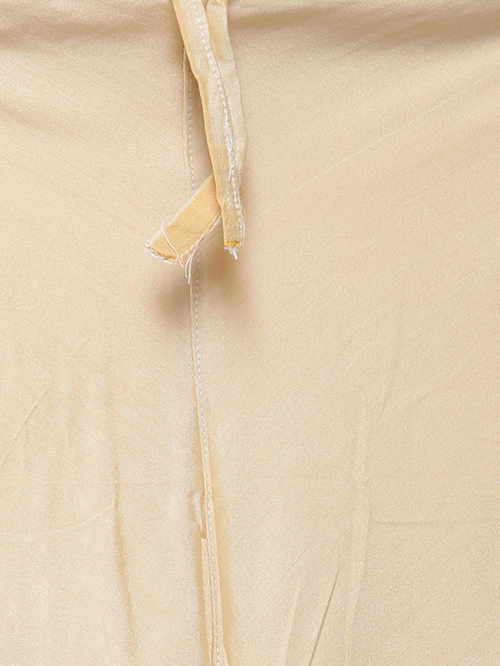 Orange Silk Blend Kurta Churidar Set