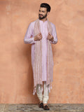 Pink Net Metallic Textured Dupatta