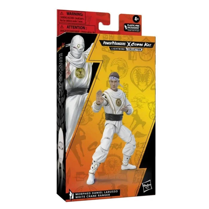 Power Rangers Cobra Kai morphed Daniel Larusso White Crane Ranger action figure in box packaging