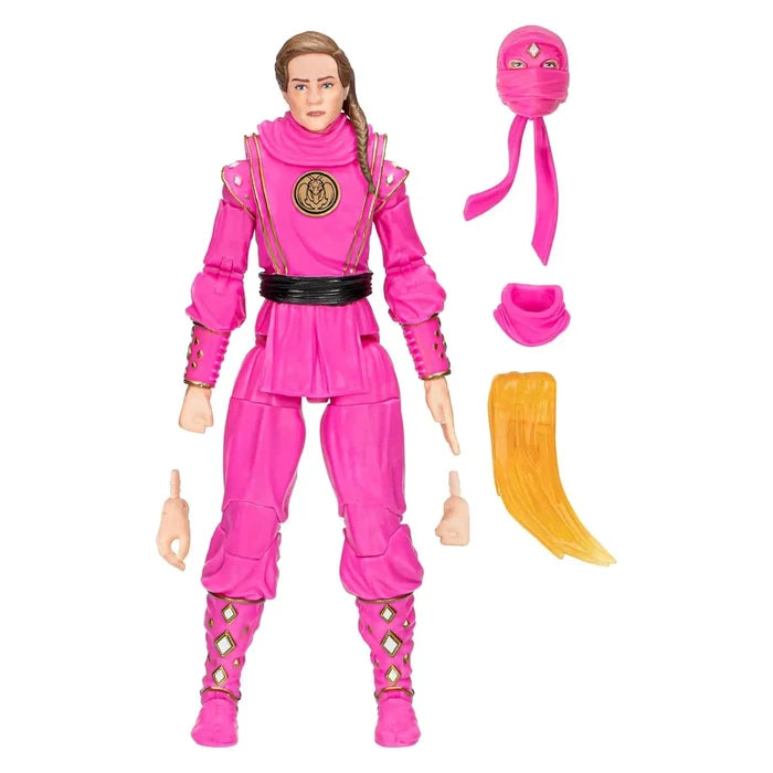 Pink Mantis Power Ranger action figure with accessories and an additional pair of hands