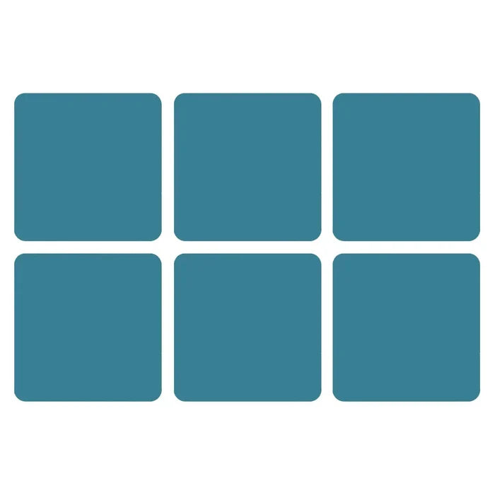 Set of 6 teal solid colour coasters from Pimpernel