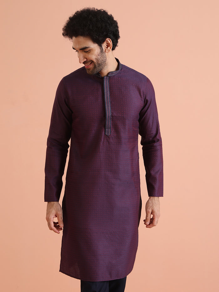 Silk Blend Jacquard Kurta