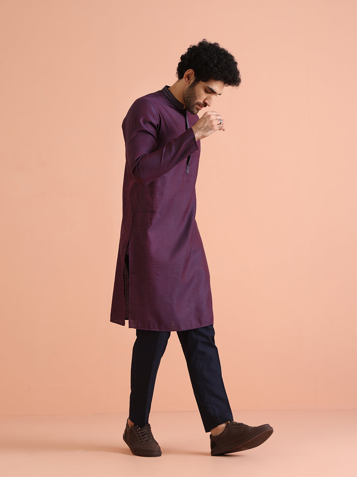 Silk Blend Jacquard Kurta