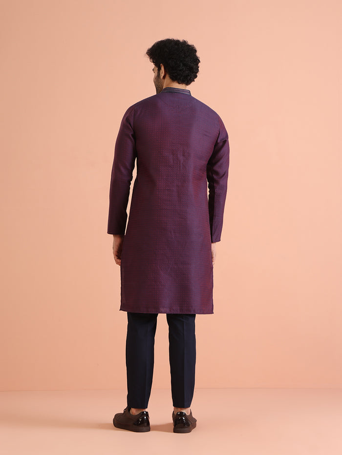 Silk Blend Jacquard Kurta