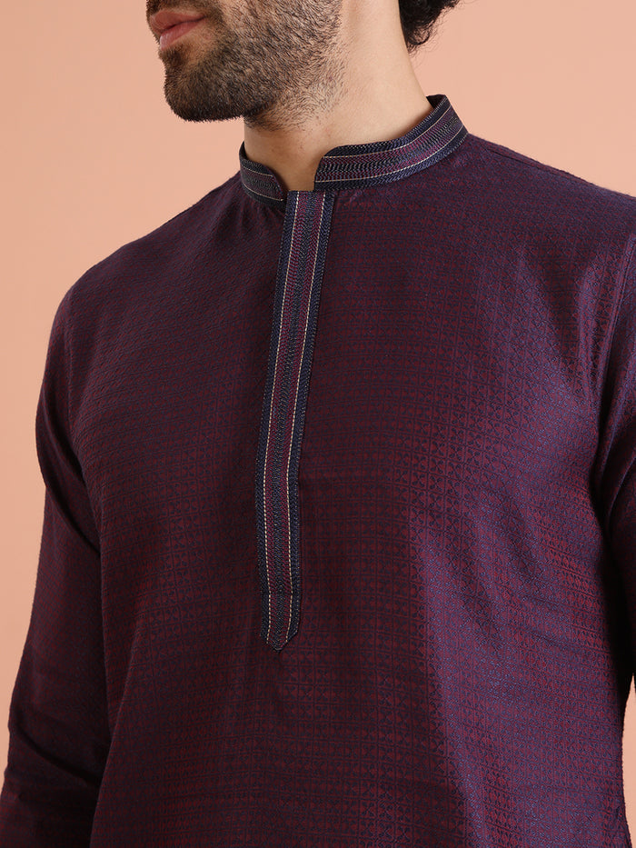 Silk Blend Jacquard Kurta