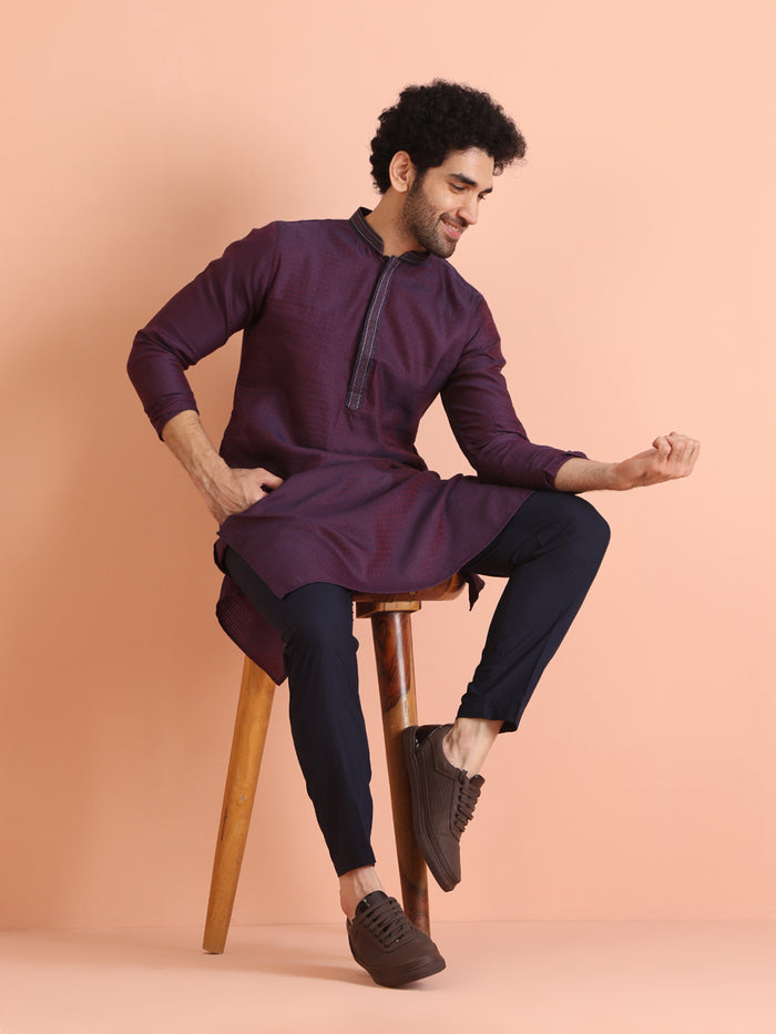 Silk Blend Jacquard Kurta