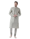 Silver Grey Solid Plain Kurta