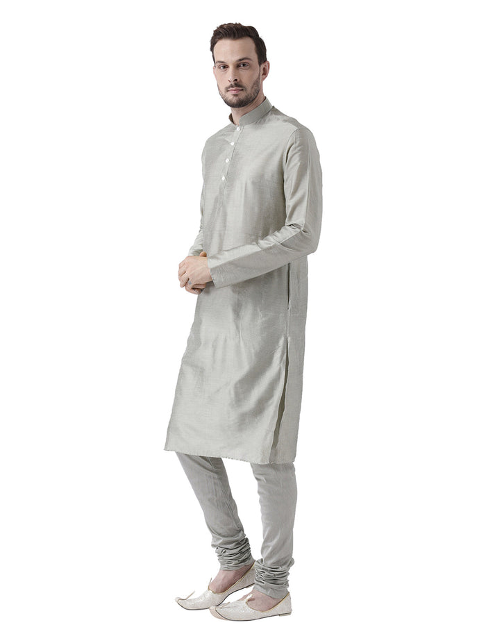 Silver Grey Solid Plain Kurta