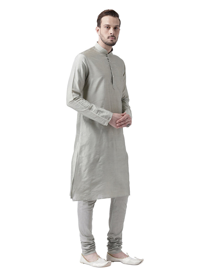 Silver Grey Solid Plain Kurta