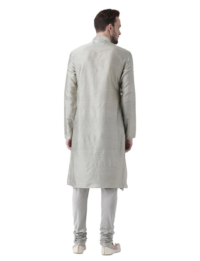 Silver Grey Solid Plain Kurta